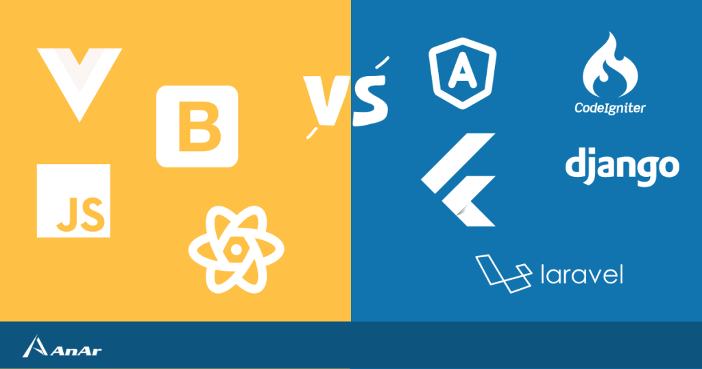 Blog image for Libraries vs. Frameworks on www.anarsolutions.com