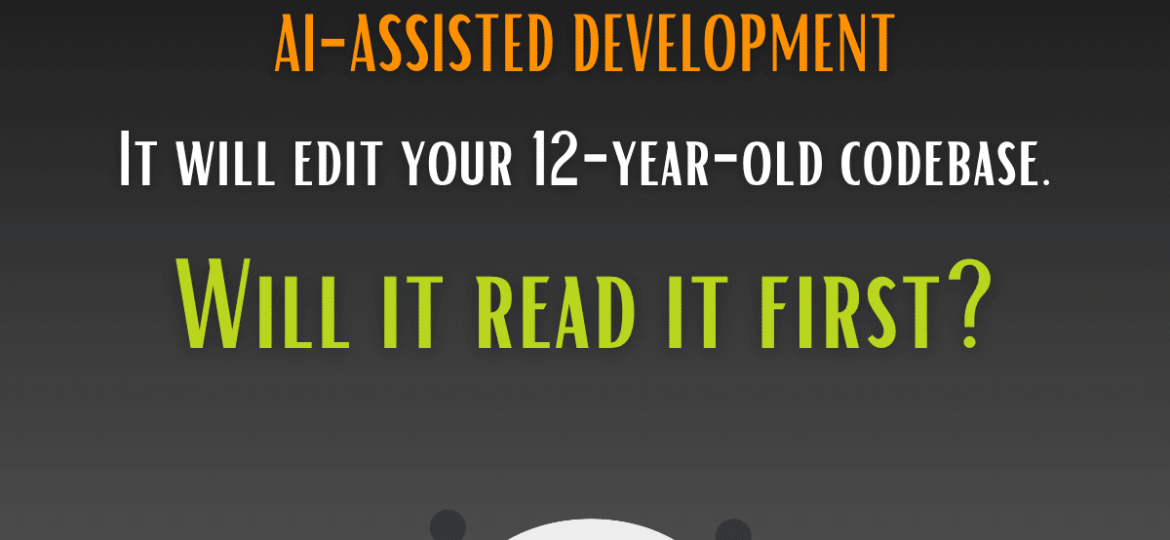 An AI coding agent reading a legacy codebase before editing it: the system, the change site, and the invariants