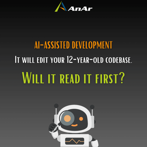 An AI coding agent reading a legacy codebase before editing it: the system, the change site, and the invariants