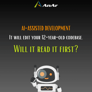 An AI coding agent reading a legacy codebase before editing it: the system, the change site, and the invariants